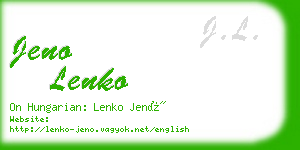 jeno lenko business card
